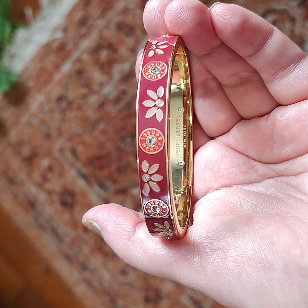 Henri Bendel Enamel and Rhinestone Cuff